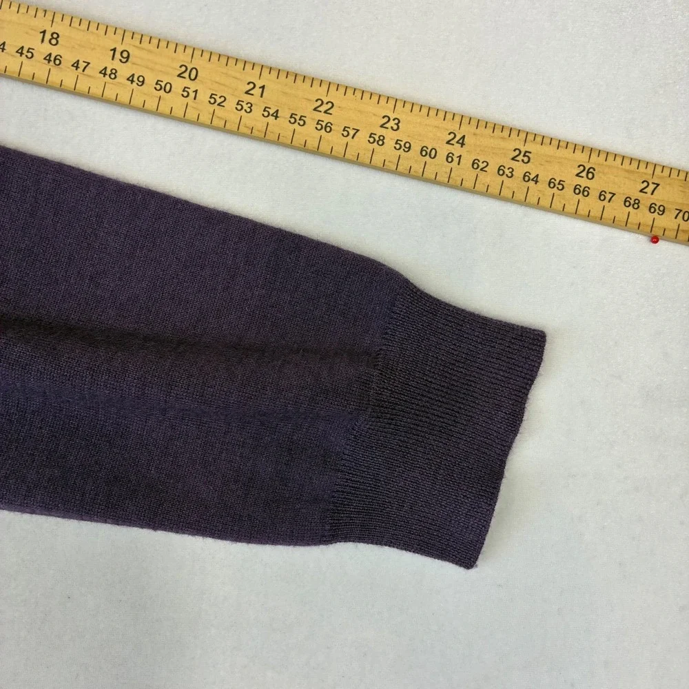The Men's Store Bloomingdale's Quarter Zip Men L Purple Merino Wool Sweater Mock